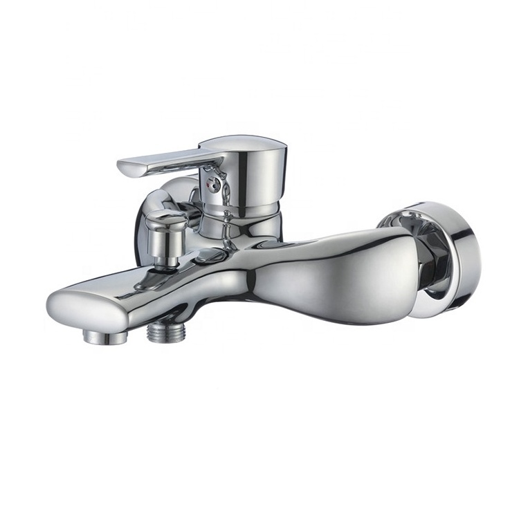 Hot-Selling Bath Cold And Hot Water Mixer Tap, Brass Chrome Wall Mounted Bathtub Faucet For Bathroom