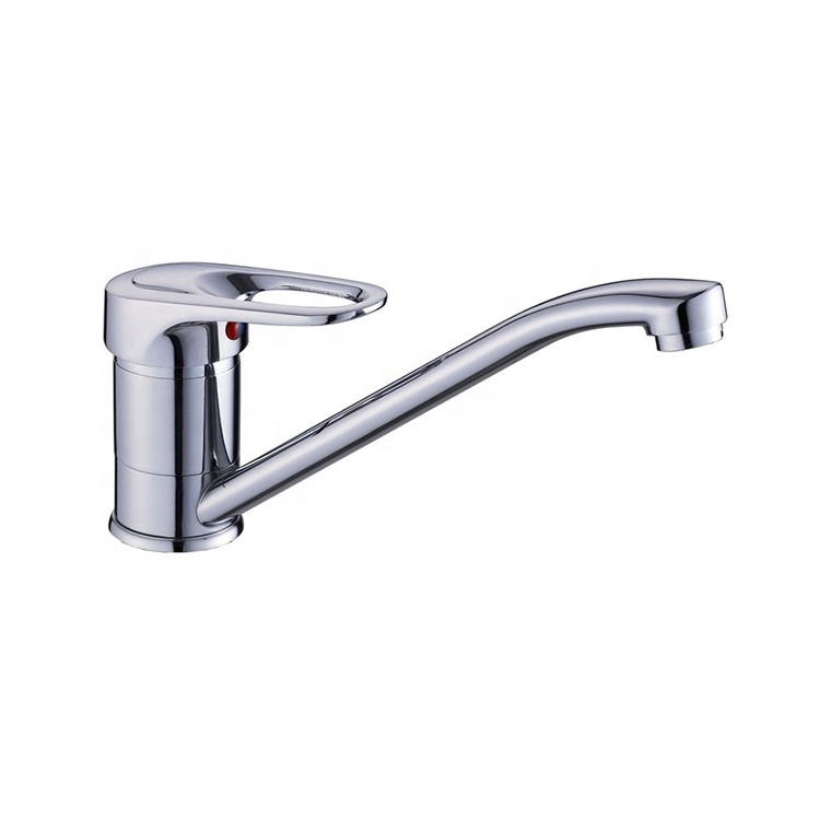 B0025-C Chinese Manufacturer Economic Cheap Long Neck Spout Brass Single Lever Sink Kitchen Faucet