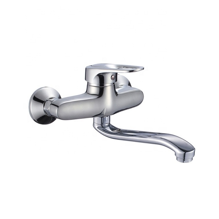 B0025-C Chinese Manufacturer Economic Cheap Long Neck Spout Brass Single Lever Sink Kitchen Faucet