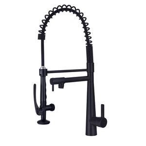 YLK3023B high quality single hole brass black kitchen faucets with pull down sprayer sink kitchen