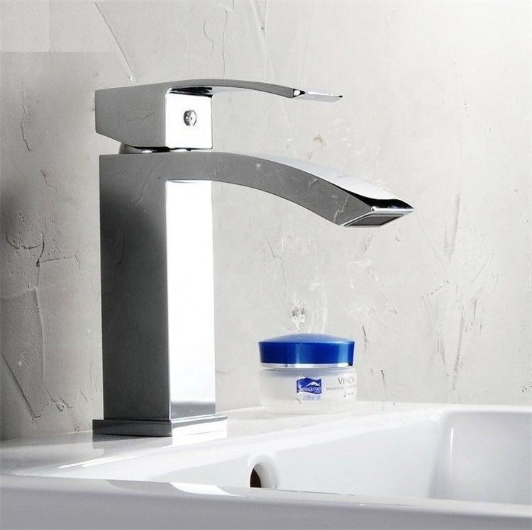 Popular deck installation black chrome single handle water taps bathroom faucet widespread basin faucet