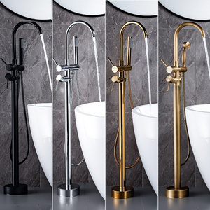 YLF1008 Brass Freestanding Bath Shower Mixer floor stand mounted Tub Filler Shower Mixer Free Standing Bathtub Faucet