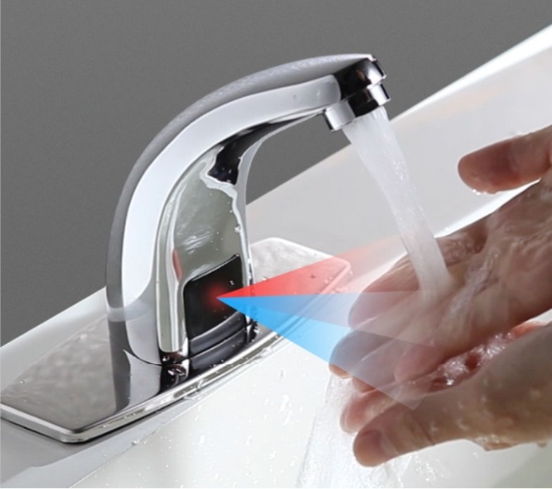 F017 Commercial Automatic Tap Sensor Electric Water mixer  Bathroom Sensor Faucet