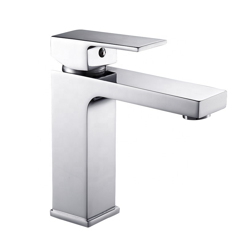 Applicable to square faucet of hotel single handle basin faucet cold and hot water mixer bathroom basin faucet