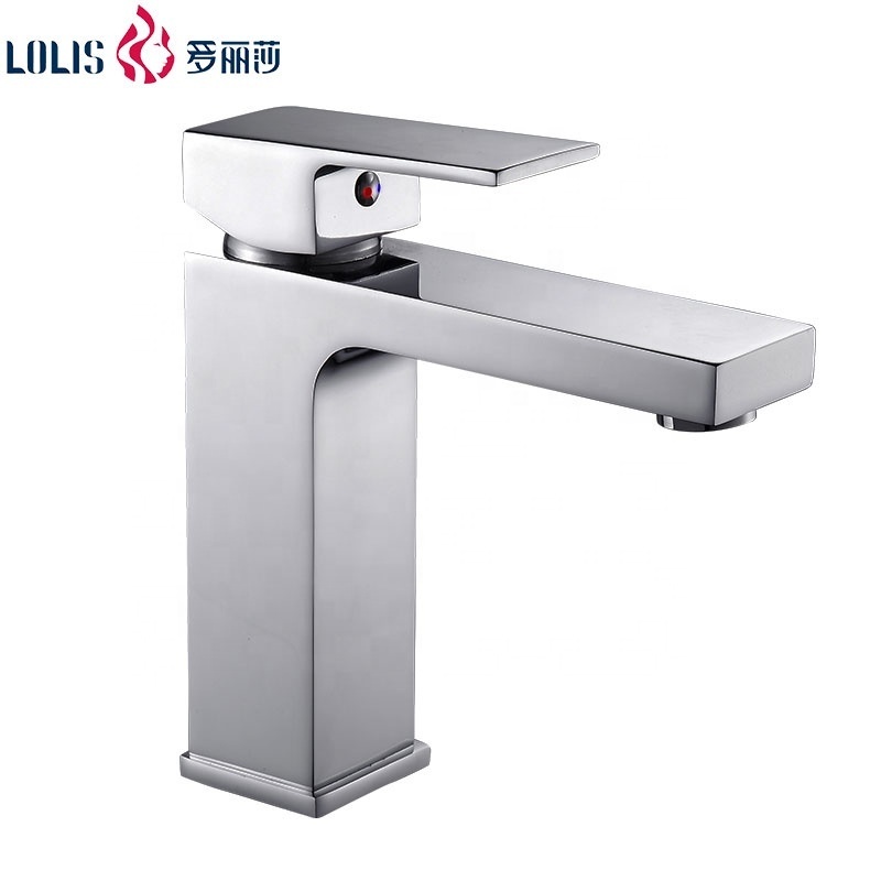 Applicable to square faucet of hotel single handle basin faucet cold and hot water mixer bathroom basin faucet