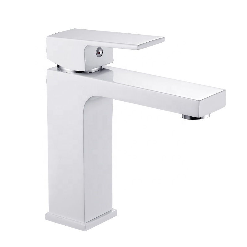 Applicable to square faucet of hotel single handle basin faucet cold and hot water mixer bathroom basin faucet