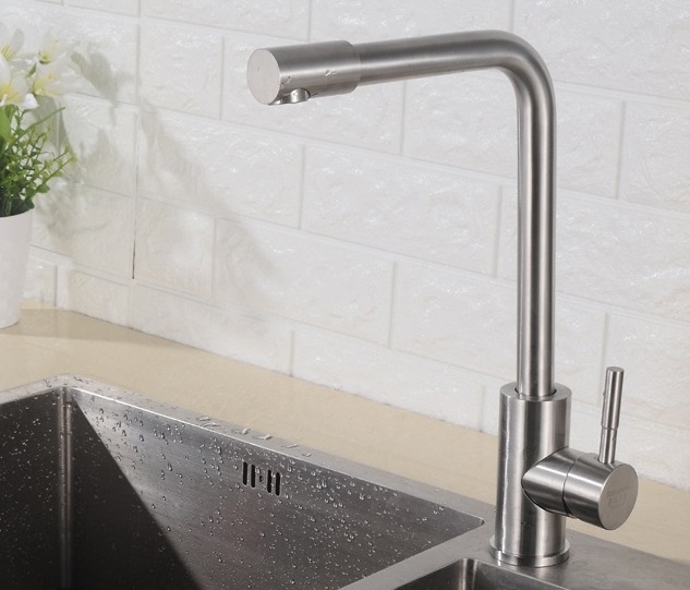 YL-30002 Hot sale modern style nickel brushed sink faucet 304SS kitchen faucet