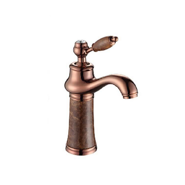 Luxury rose gold European antique water taps hot and cold washbasin brass bathroom faucet