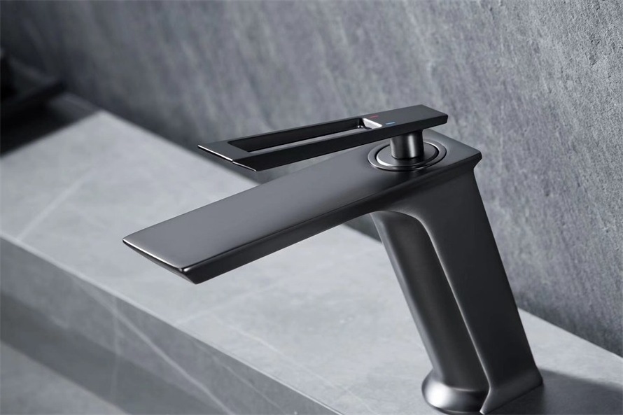 A0218B Matte Black Single Handle Waterfall Water Mixer Copper Bathroom Basin Faucet