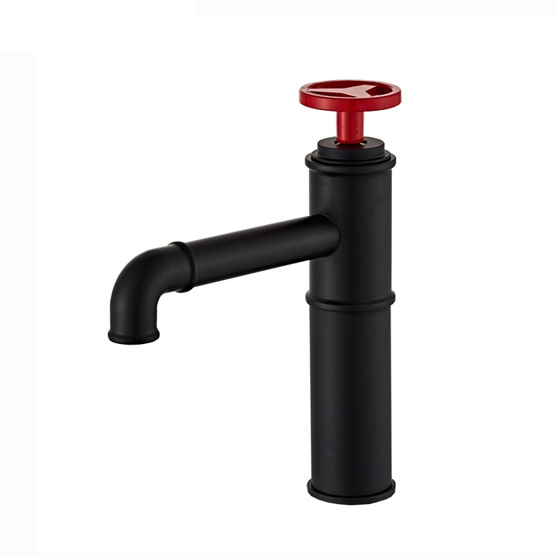 YL-SG220 Classical Industrial style round handle wheel black basin cold water only tap faucet sink