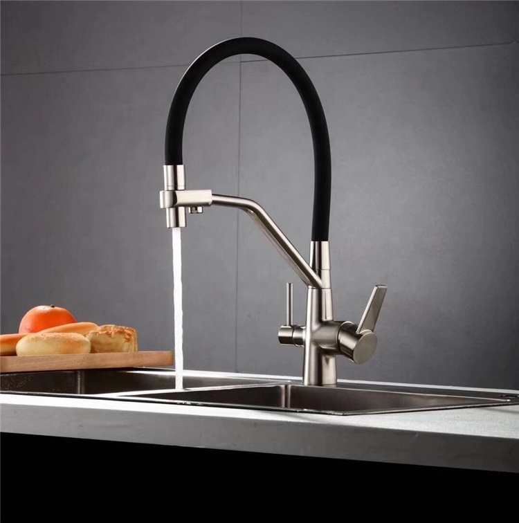 3 way kitchen faucets purifier pull down out black sink spray brass sanitary ware kitchen faucet mixer tap