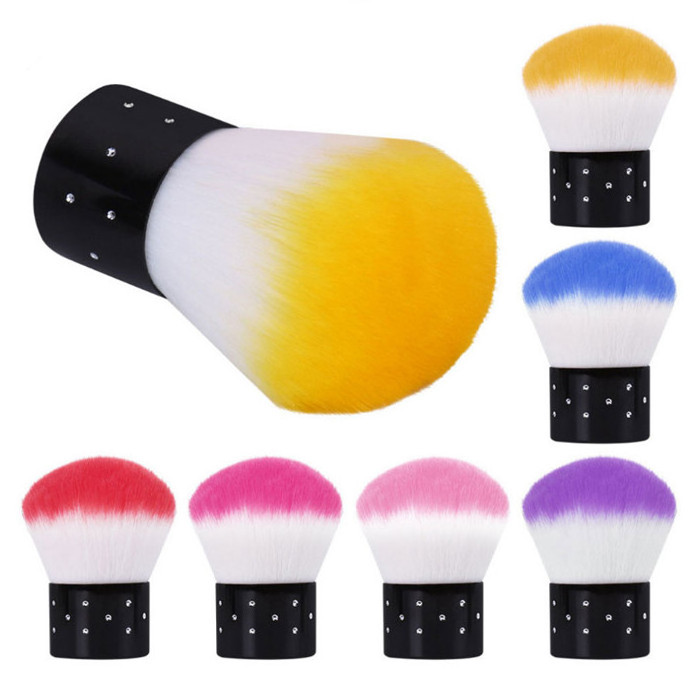 Nail Tools Brush For Acrylic & UV Gel Nail Art Dust Clean Brush Manicure Pedicure Tool Pink Purple Yellow