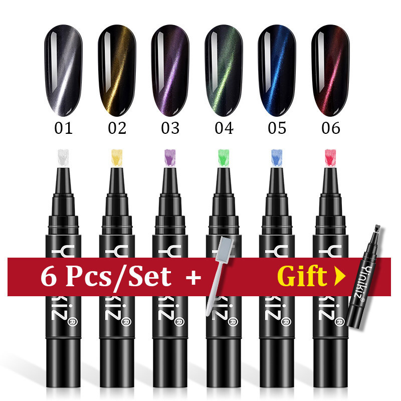 Cat Eye Galaxy Gel Varnish Pen Kit OEM Magic Colors Nail Salon Magnetic Cat Eyes Nail Gel Polish Pen Set