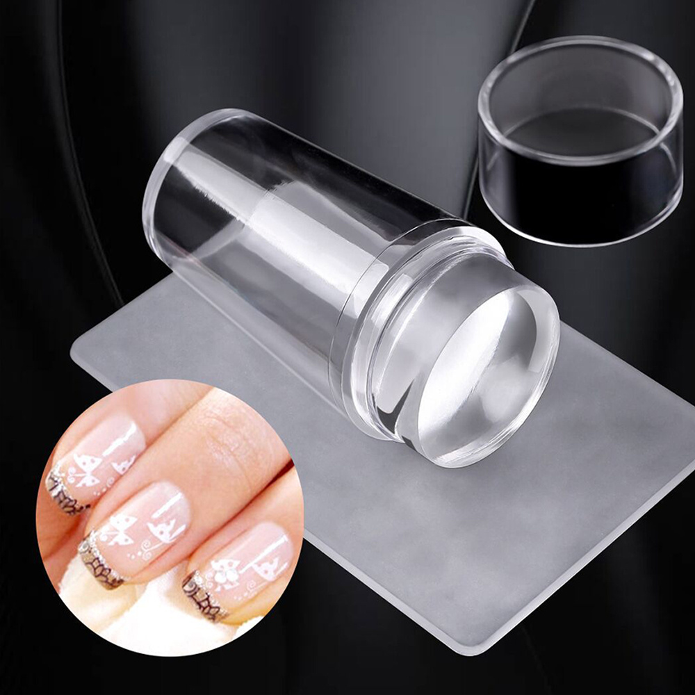 Silicone Nail Art Stamper Transparent Nail Stamping Tools silicone seal nail printing tool set