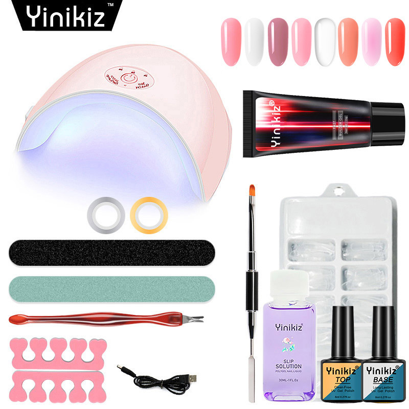 14pcs/kit Poly Nail Extension Gel Set Gel Polish Lamp Nail Brush   Tools Natural Hard Jelly Acrylic Gel Set Wholesale