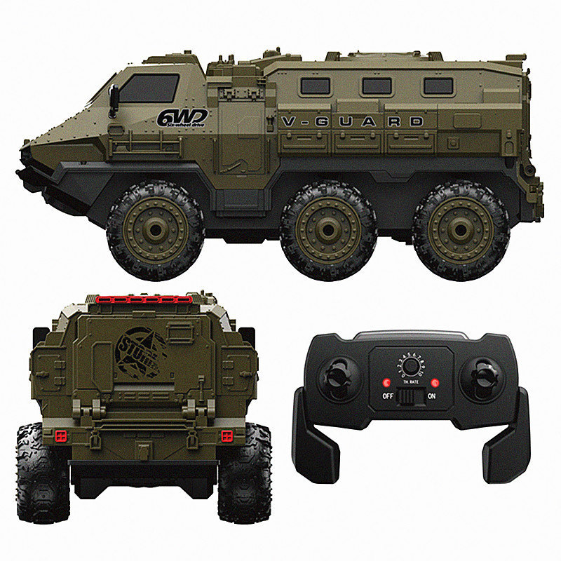 1:16 Proportional Remote Control RC Toys Car Military Truck Six-wheel Drive Big Wheel Climbing Military Model Children's Toy Car