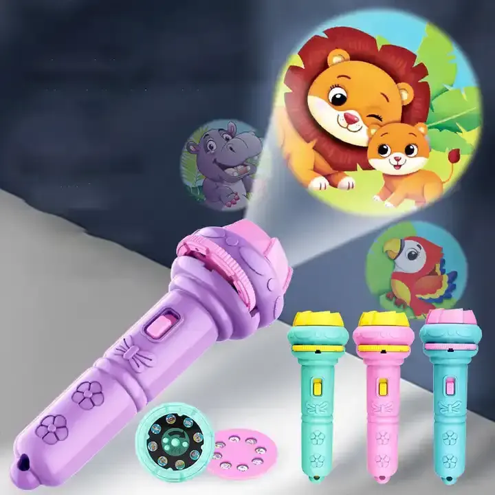 2023 NEW Children's Flashlight Lights Up Toys Early Education Cognitive Animals Marine Projection Flashlight