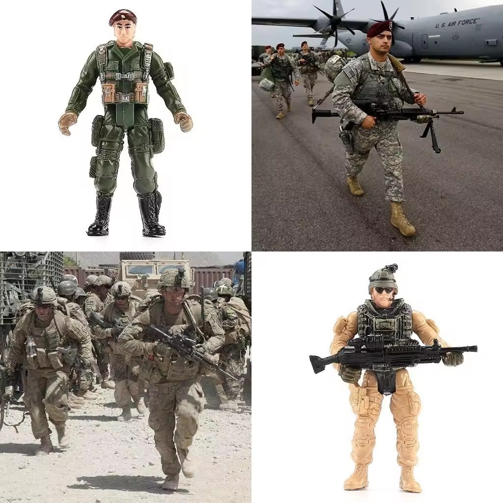 2024 NEW Custom Soldiers Action Figures Play set with Military Weapons Accessories military action figures