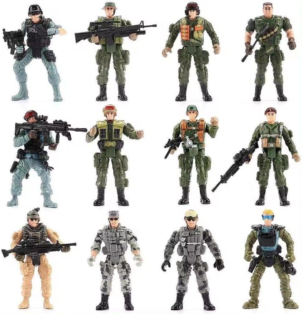 2024 NEW Custom Soldiers Action Figures Play set with Military Weapons Accessories military action figures