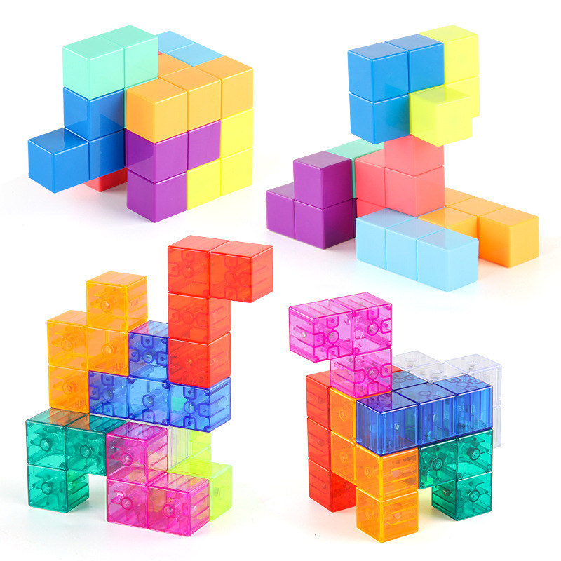 Puzzle Games Magnetic Building Block Cube DIY Building Block Toy Magic Educational Toys 3D Magical Magnet Puzzle Cube