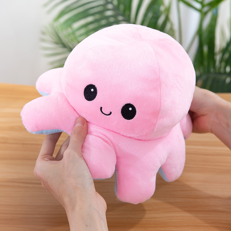 2023 factory wholesale flip small octopus plush toy Octopus face-changing expression flip octopus double-sided doll