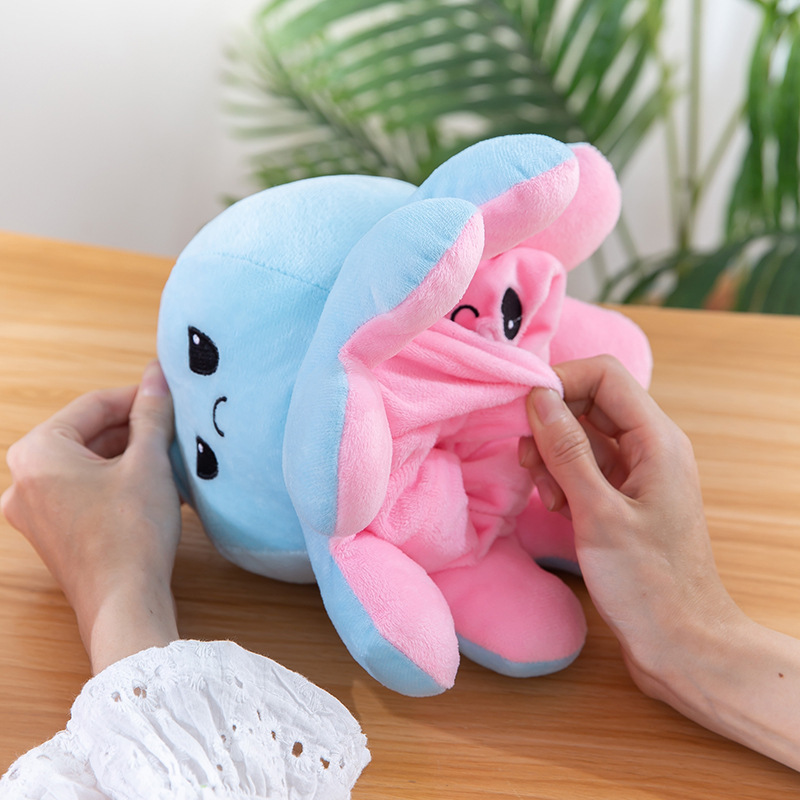 2023 factory wholesale flip small octopus plush toy Octopus face-changing expression flip octopus double-sided doll