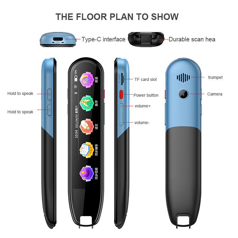 English Chinese German Spanish French Scanner Digital Dictionary Pen And Language Translator Scanning Translation C Pen Reader