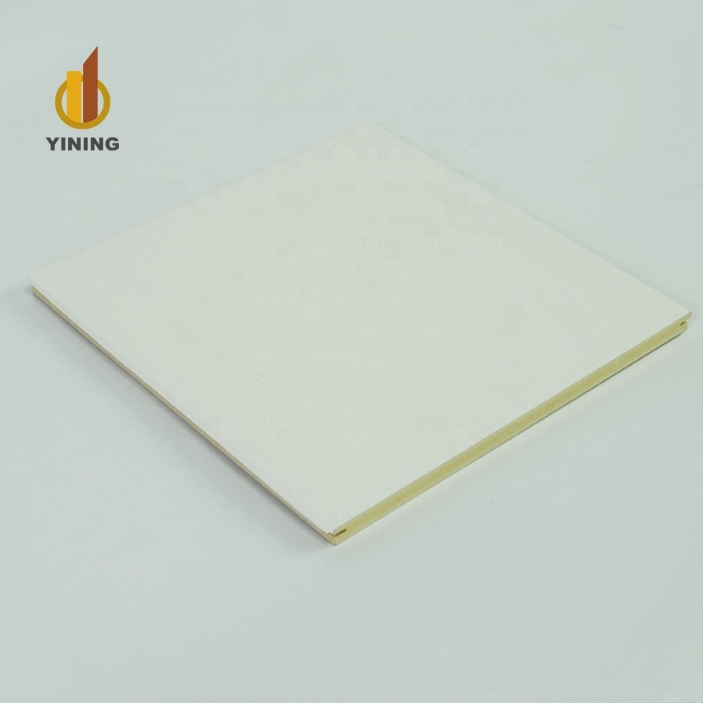 YINING Bamboo Fiber Wall Panel Pvc Solid Flat Seamless Splicing Wall Panels Milky White  WPC Veneer Interior Wall Decoration