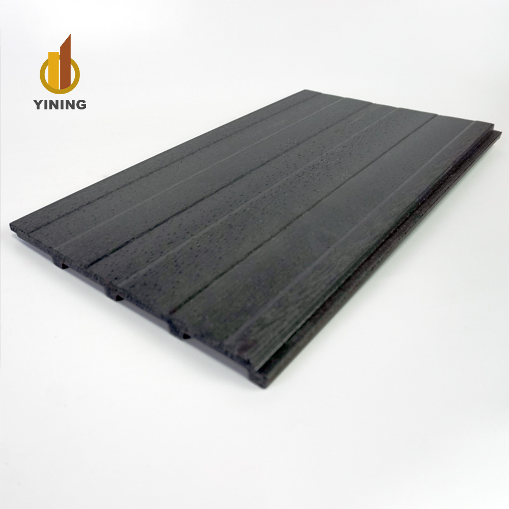 YINING Cheap Price  Ps 3d Wall Panels Waterproof Indoor Wall Decoration Pvc Fluted Wallboard Black Tv Wall