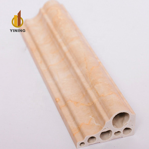 YINING Decorative Pvc Faux Marble Look Moulding Interior Home Wall Decoration Frame Line Chair Rail Decorative Molding For Hote