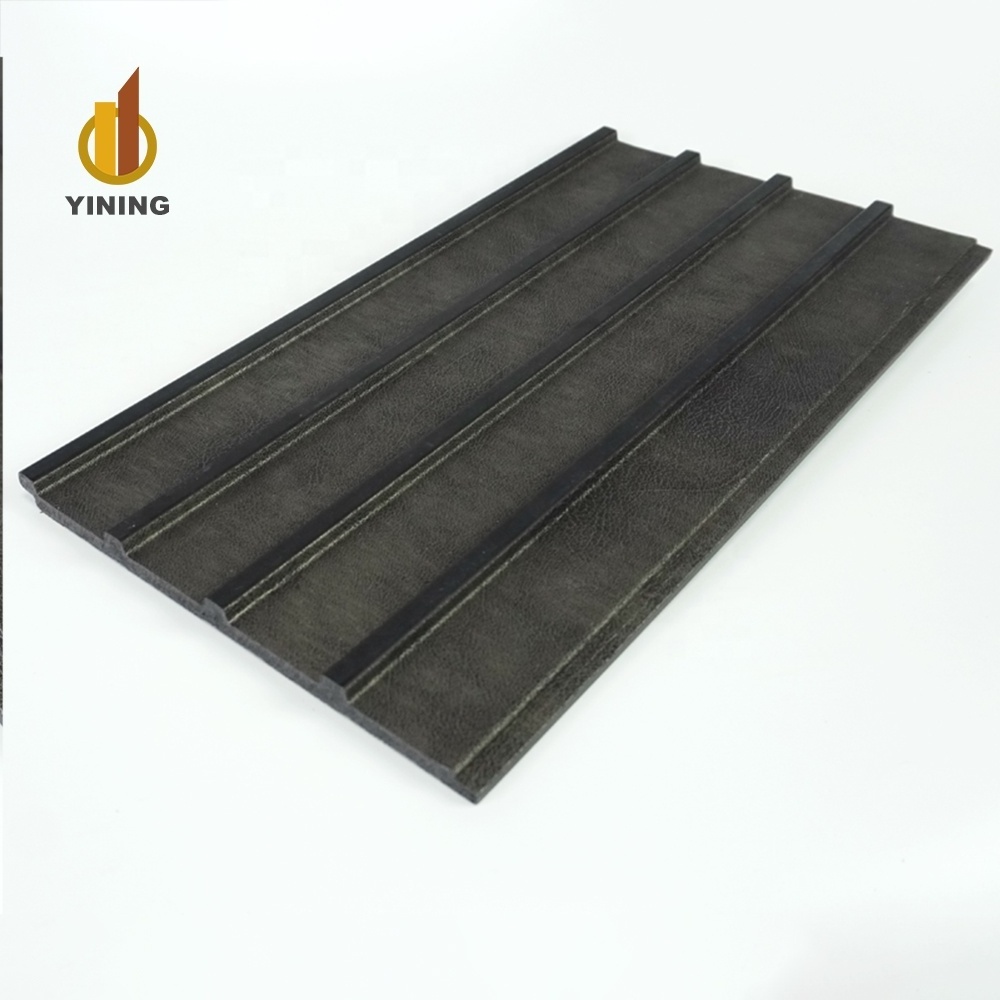 YINING Cheap Price  Ps 3d Wall Panels Waterproof Indoor Wall Decoration Pvc Fluted Wallboard Black Tv Wall