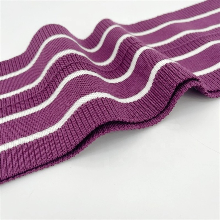 Factory price skin-friendly material 50% wool 50% acrylic  Baseball rib collar stripe rib trim drop needle rib textileand hem