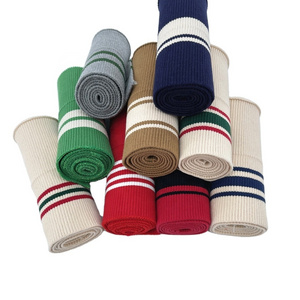 High quality cotton ribbed 2X1 hem fabric rib trimming knitted cuffs and hem necklines use on baseball uniforms