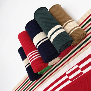 Custom factory price Eco-friendly material 92% cotton 8% spandex stripe rib trim, ribbing cuff and hem