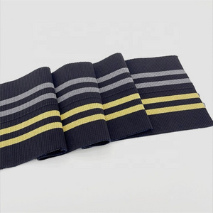 Custom Eco-friendly polyester 2X2 ribbing cuff and hem, rib knit trim Suitable for jackets