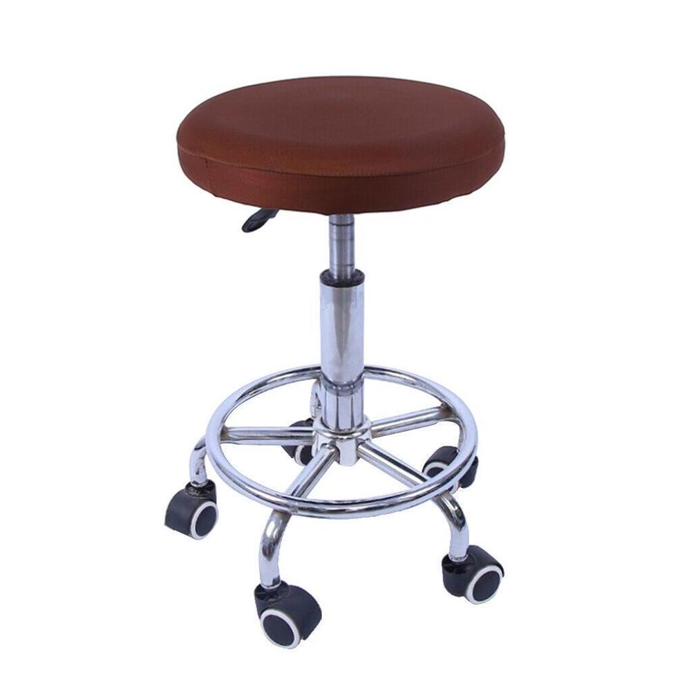 High Quality Factory Price Metal Stainless Steel Adjustable Salon Stool Bar Stool with wheels