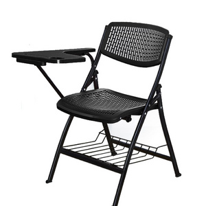 wholesale modern black adult plastic folding study chairs with writing pad