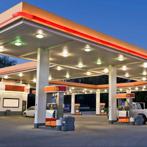 Yinong Modern Design Prefabricated Light Steel Structure Petrol Station Space Truss Gas Station From China