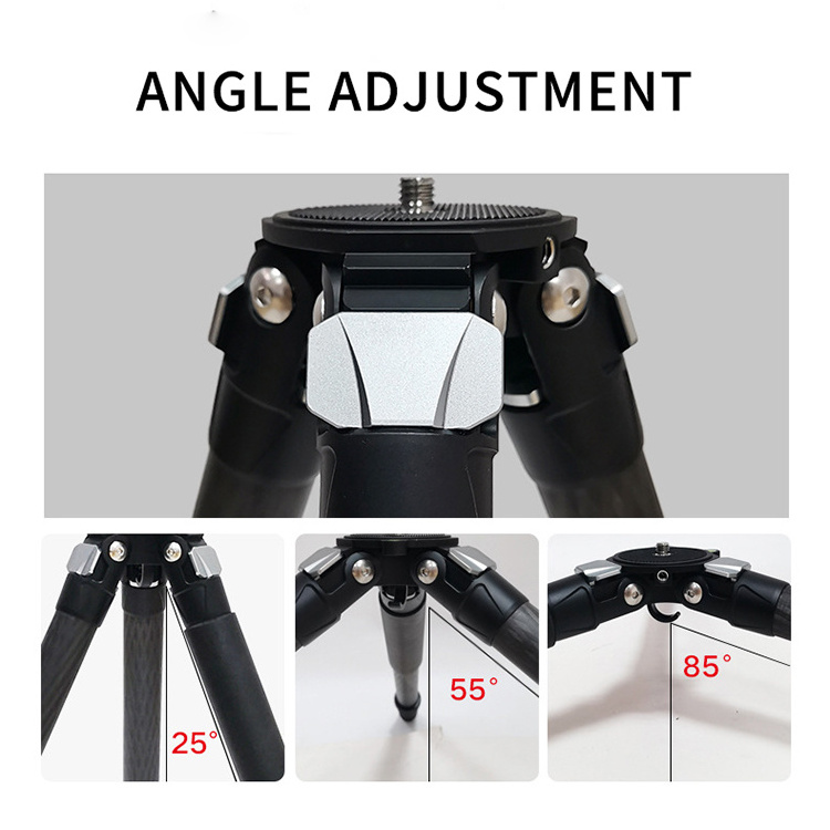 Professional Foldable Height Adjustable Flexible Heavy Duty Carbon Fiber Camera Tripod