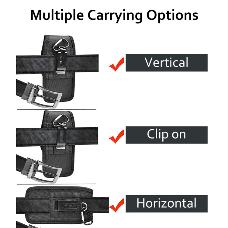 Vertical Adjustable Cellphone Carrying Case With Card Holder Belt Waist Bag Phone Pouch