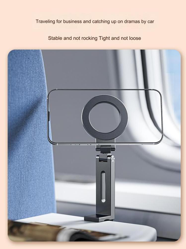 Aluminum Alloy Airplane Luggage Portable Phone Clamp Stand Foldable Travel Mobile Phone Holder