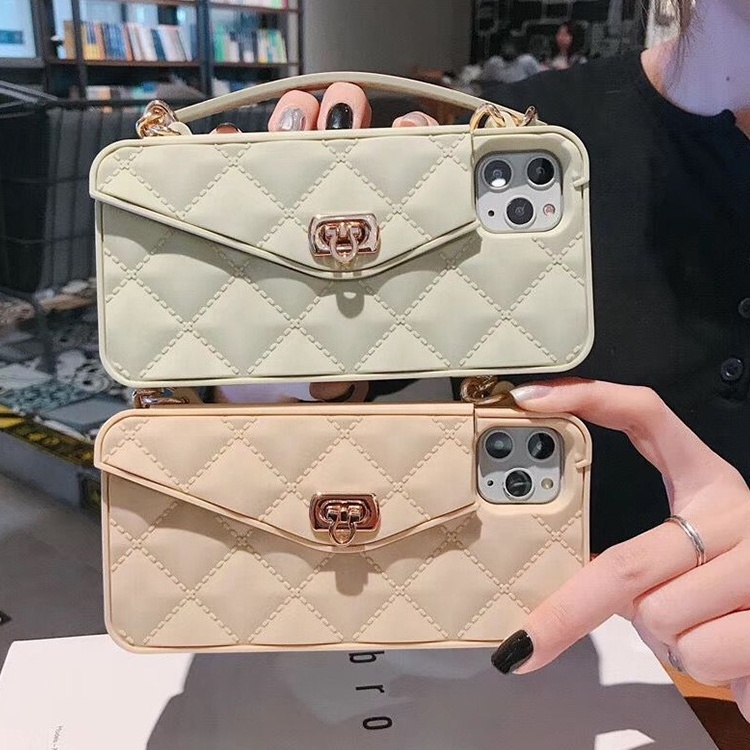 Luxury Stylish Silicon 3D Crossbody Purse Wallet Handbag Cell Phone Case For iPhone