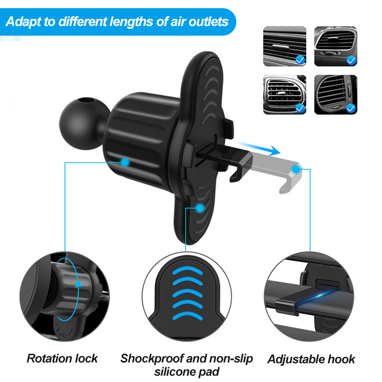 Anti-shake Adjustable Clip Air Vent Cellphone Cradle Stand Mobile Phone Holder For Car