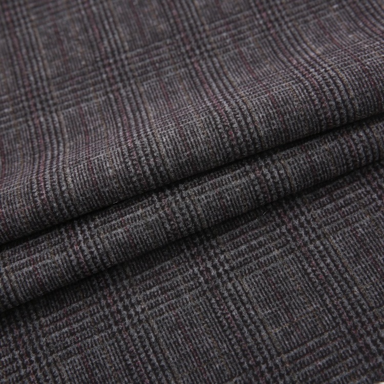 Polyester Rayon Spandex Grey Tr Knitted Brushed Plaid Print Ponte De Roma Fabric For Garment