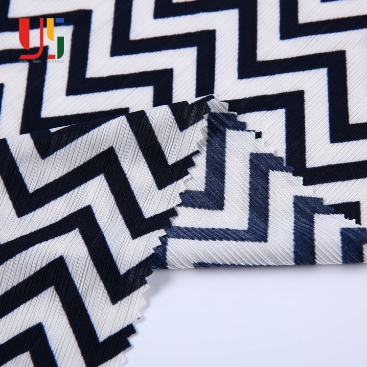 High strength polyester spandex black white chevron stripe rib knit cvc single jersey fabric