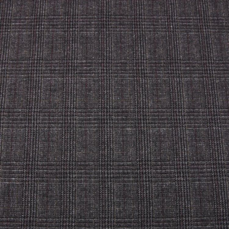 Polyester Rayon Spandex Grey Tr Knitted Brushed Plaid Print Ponte De Roma Fabric For Garment