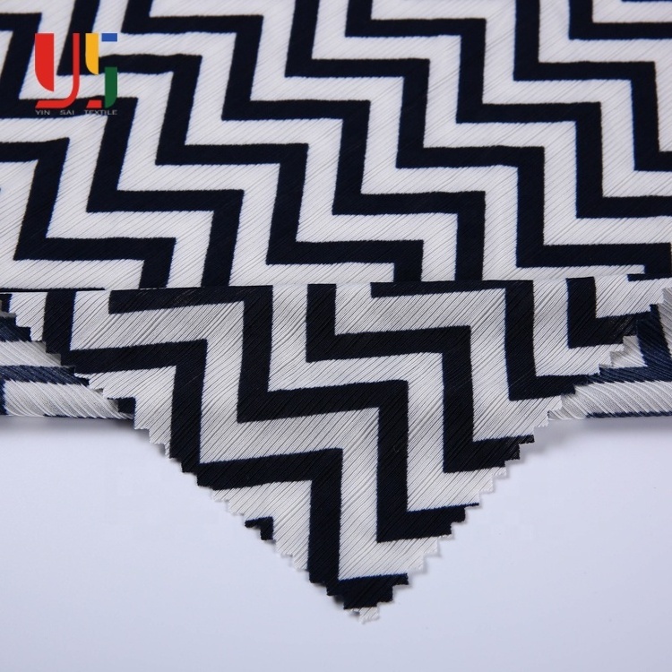 High strength polyester spandex black white chevron stripe rib knit cvc single jersey fabric