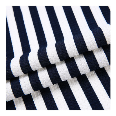 Black and white stripe spandex stretch polyester jacquard strip fabric for garment