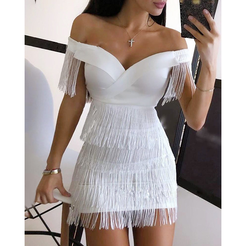 Career Turkey Dresses ODM/OEM Party Wear Women Sleeveless Bodycon Dress Summer Fringe Tassel Other Formal Dresses