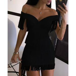 Career Turkey Dresses ODM/OEM Party Wear Women Sleeveless Bodycon Dress Summer Fringe Tassel Other Formal Dresses